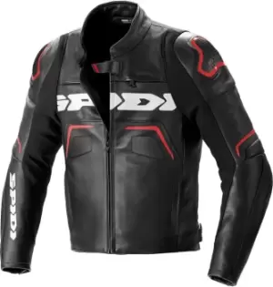 Spidi Evorider 2 Motorcycle Leather Jacket, black-red, Size 56, black-red, Size 56
