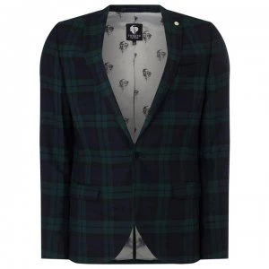 Twisted Tailor Ginger Skinny Fit Checked Jacket - Green