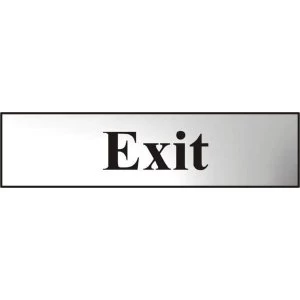 ASEC Exit 200mm x 50mm Chrome Self Adhesive Sign