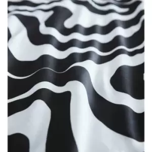 Portfolio Home Retro Waves Black Single Duvet Cover Set Bedding Bed Set Bed Linen - Black