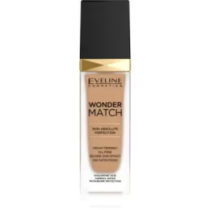 Eveline Cosmetics Wonder Match Long-Lasting Liquid Foundation with Hyaluronic Acid Shade 40 Sand 30ml