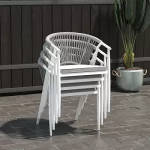 CosmoLiving Circi Dining Chairs 4PK White