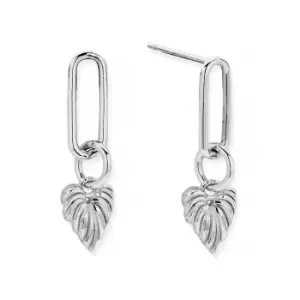 ChloBo Silver Leaf Heart Link Earrings