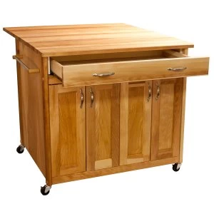 Catskill by Eddingtons Deep Kitchen Island on Wheels with Drop Leaf Extension