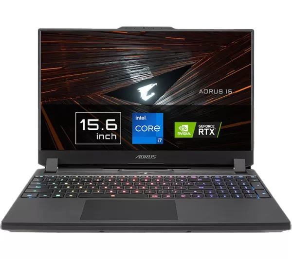 Gigabyte AORUS 15 15.6" Gaming Laptop - Intel Core i5, RTX 4060, 512 TB SSD, Black