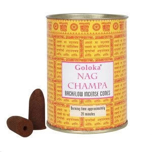 Goloka Nag Champa Incense Backflow Cones (Pack Of 12)