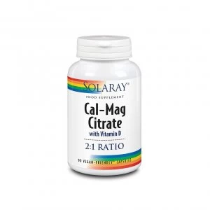 Solaray Cal-Mag Citrate 2:1 & Vitamin D Capsules 90 (32303)