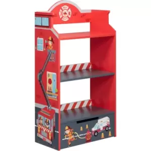 Fantasy Fields Lil Fire Fighters Children Kids Wooden Bookcase Storage TD-12506A - Red/Multi-color