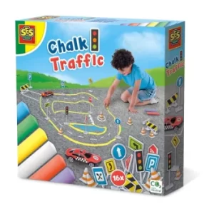 SES CREATIVE Childrens Pavement Chalk & Traffic Set, 3 Years and Above (02203)