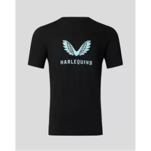 Castore Harlequins Logo T Shirt 2022 2023 Mens - Black