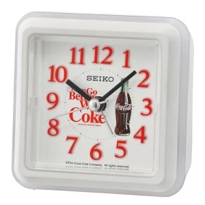 Seiko QHE906W Coca-Cola Beep Alarm Clock White