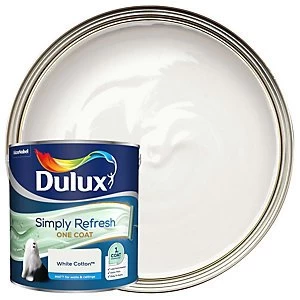 Dulux Simply Refresh One Coat White Cotton Matt Emulsion Paint 2.5L