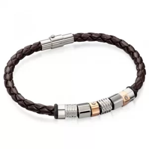 Fred Bennett Brown Leather Beaded Bracelet B4544