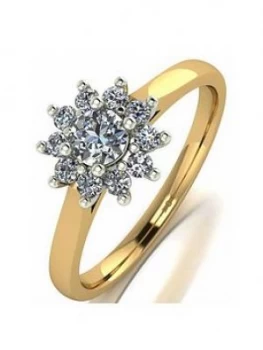 Moissanite 9Ct Gold 0.50Ct Cluster Ring
