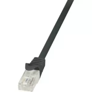 LogiLink CP2073U RJ45 Network cable, patch cable CAT 6 U/UTP 5m Black incl. detent