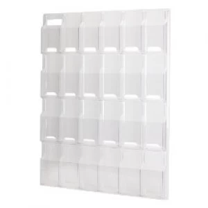 Literature Display Wall Mounted Rack 24 x 13 A4 Clear