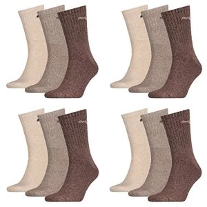 12 pair Puma Sport Socks Tennis Socks Gr. 35 - 49 Unisex, color:717 - chocolate/walnut/safar, Socken &...