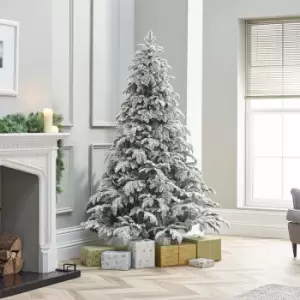 The Winter Workshop - 7ft / 210cm Snowy Noble Pine Artificial Christmas Tree - PVC and PE Mixed Needles with 1226 Hand Crafted Frosted Finish Branch