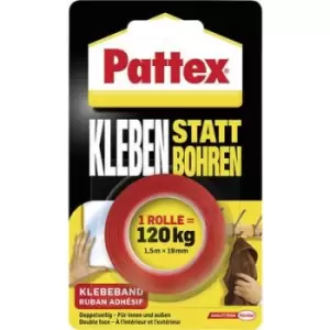 Pattex PXMT2 Double sided adhesive tape White (L x W) 1.5 m x 19mm