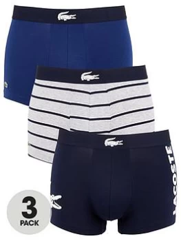 Lacoste 3 Pack Logo Boxer Shorts - Multi, Size S, Men