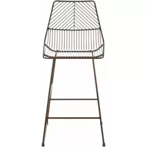 District Bronze Metal Wire Tapered Bar Chair - Premier Housewares