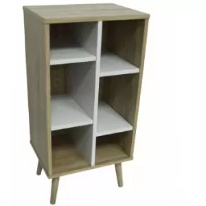 Storage End Table / Display Unit With Interior Shelves - Oak / White - Oak / White - Watsons