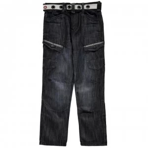 Airwalk Belted Cargo Jeans Junior Boys - Dark Wash