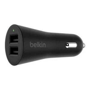 Belkin F8M930BTBLK In-Car Charger with 2 USB Ports in Black