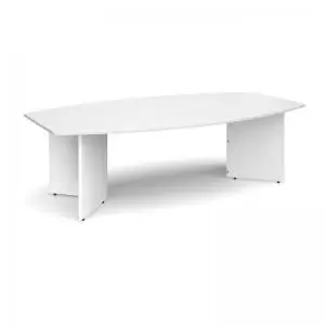 Arrow head leg radial boardroom table 2400mm x 8001300mm - white
