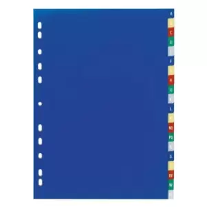 Durable Index A4 20 Part. A-z with Coloured Tabs Printed and Cover Sheet PP