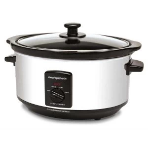 Morphy Richards 3.5 Litre Oval Slow Cooker - Polished Stainless Steel