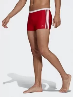 adidas 3-stripes Swim Briefs, Red/White, Size XS, Men
