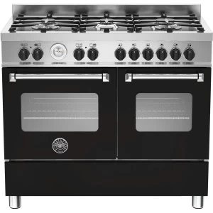 Bertazzoni MAS100-6-MFE-D-NEE Master Series 100cm Double Oven Dual Fuel Range Cooker - Black