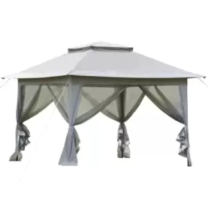 Outsunny 3.6 X 3M Pop-up Tent Gazebo Instant Canopy Steel Oxford With Roller Bag - Light Grey