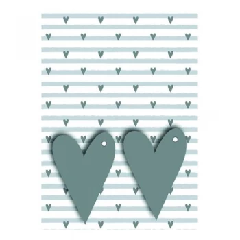 Grey Hearts Gift Wrap and Tags Pack of 12 27249-2S2T