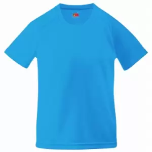 Fruit Of The Loom Childrens Unisex Performance Sportswear T-Shirt (Pack of 2) (3-4) (Azure Blue)