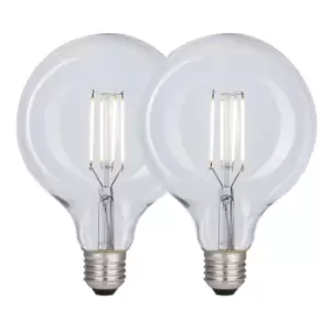 8 Watts G125 E27 LED Bulb Clear Globe Cool White Dimmable, Pack of 2