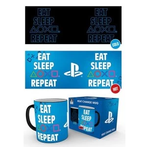 Playstation Eat Sleep Repeat Heat Change Mug