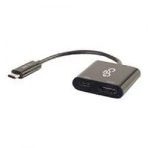 C2G USB C to HDMI Adapter w/ Power Delivery - Black