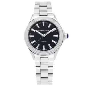 Ladies Jasper Conran London 32mm Watch with a Black Dial and a Silver Metal bracelet