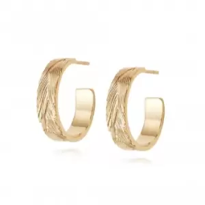 Artisan Woven Hoop 18ct Gold Plated Earrings NE06_GP
