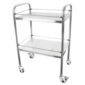 B-Click Medical TWO TIER STAINLESS STEEL MEDICAL TROLLEY