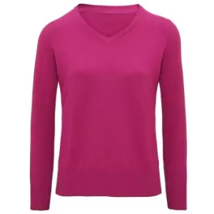 Asquith And Fox Womens/Ladies V-Neck Sweater (S) (Orchid Heather)