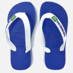 Havaianas Kids Brasil Logo Flip Flops - Marine Blue - EU 27-28/UK 10-11 Kids - Blue