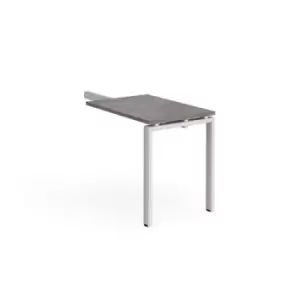 Adapt add on unit single return desk 800mm x 600mm - white frame and grey oak top