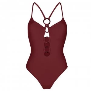 Seafolly Ring Maillot Swimsuit - PLUM