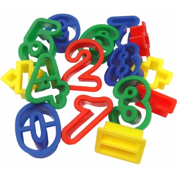 Plastic Dough Cutters Numbers and Symbols Pack of 15 - Major Brushes