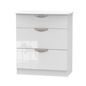 Indices Ready Assembled 3 Drawer Deep Chest - White