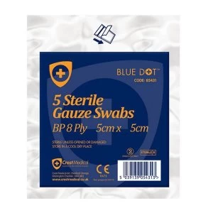 Click Medical Gauze Swabs Sterile 5x5cm White Ref CM0451 Pack 5 Up to