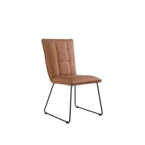 Kettle Interiors Panel Back Chair With Angled Legs Tan